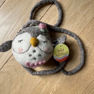 NWT Owl Felt Bag - Gray, Pink, and Yellow